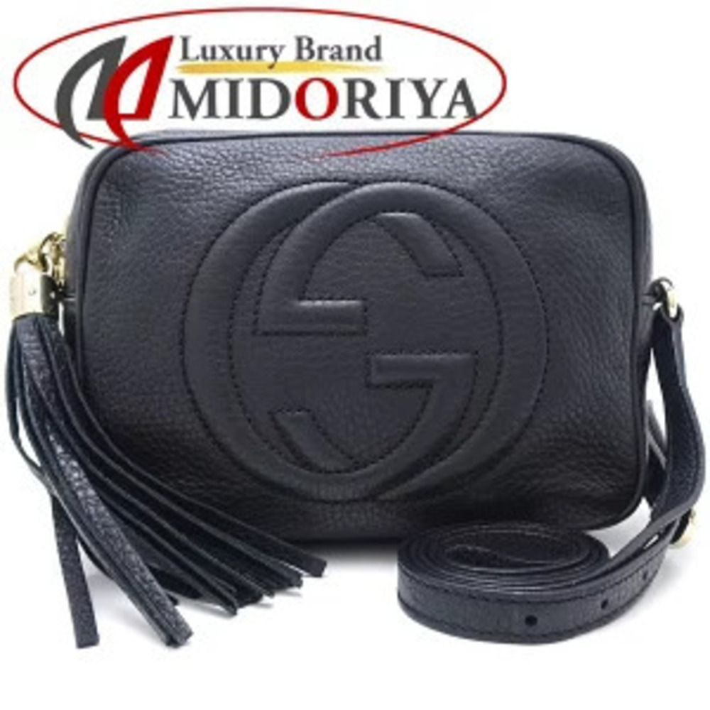 GUCCI Disco Bag Shoulder Soho Leather Black